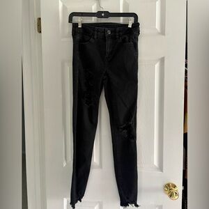 American Eagle Next Level Stretch Black Ripped Skinny Jeans – Size 4